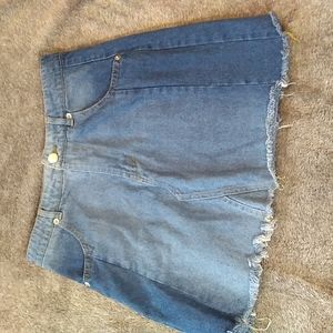 Altar'd State distressed fringed miniskirt